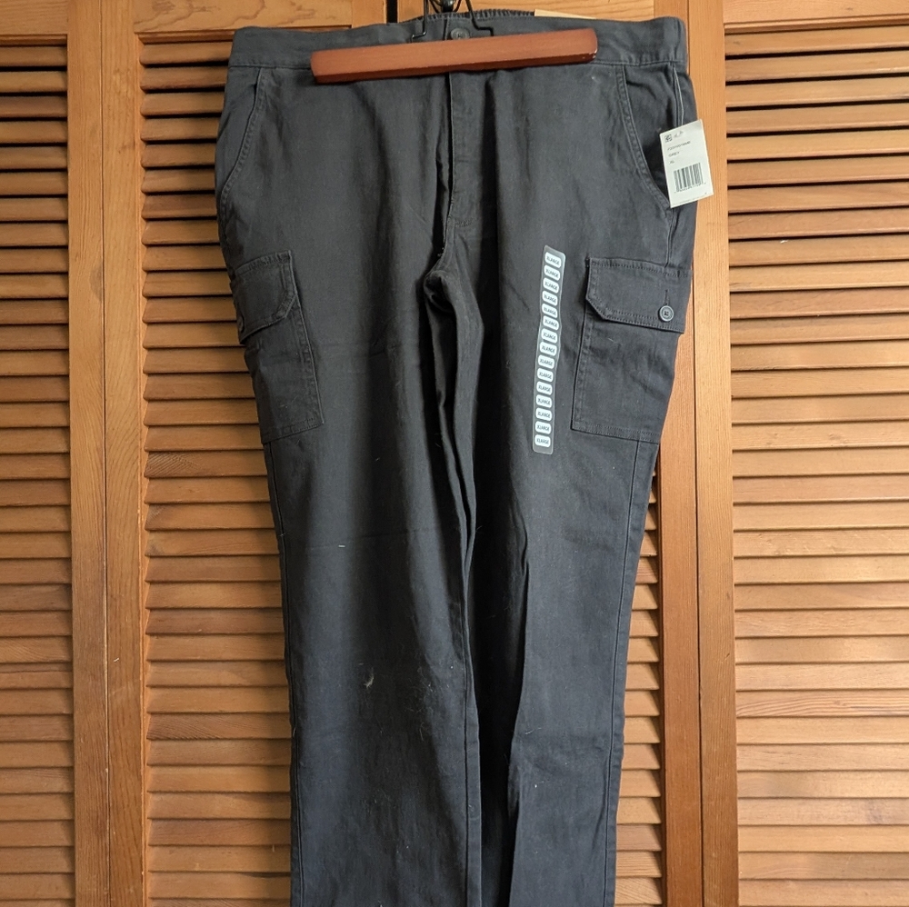 Men's Black Cargo Pants Weatherproof Vintage New With Tags